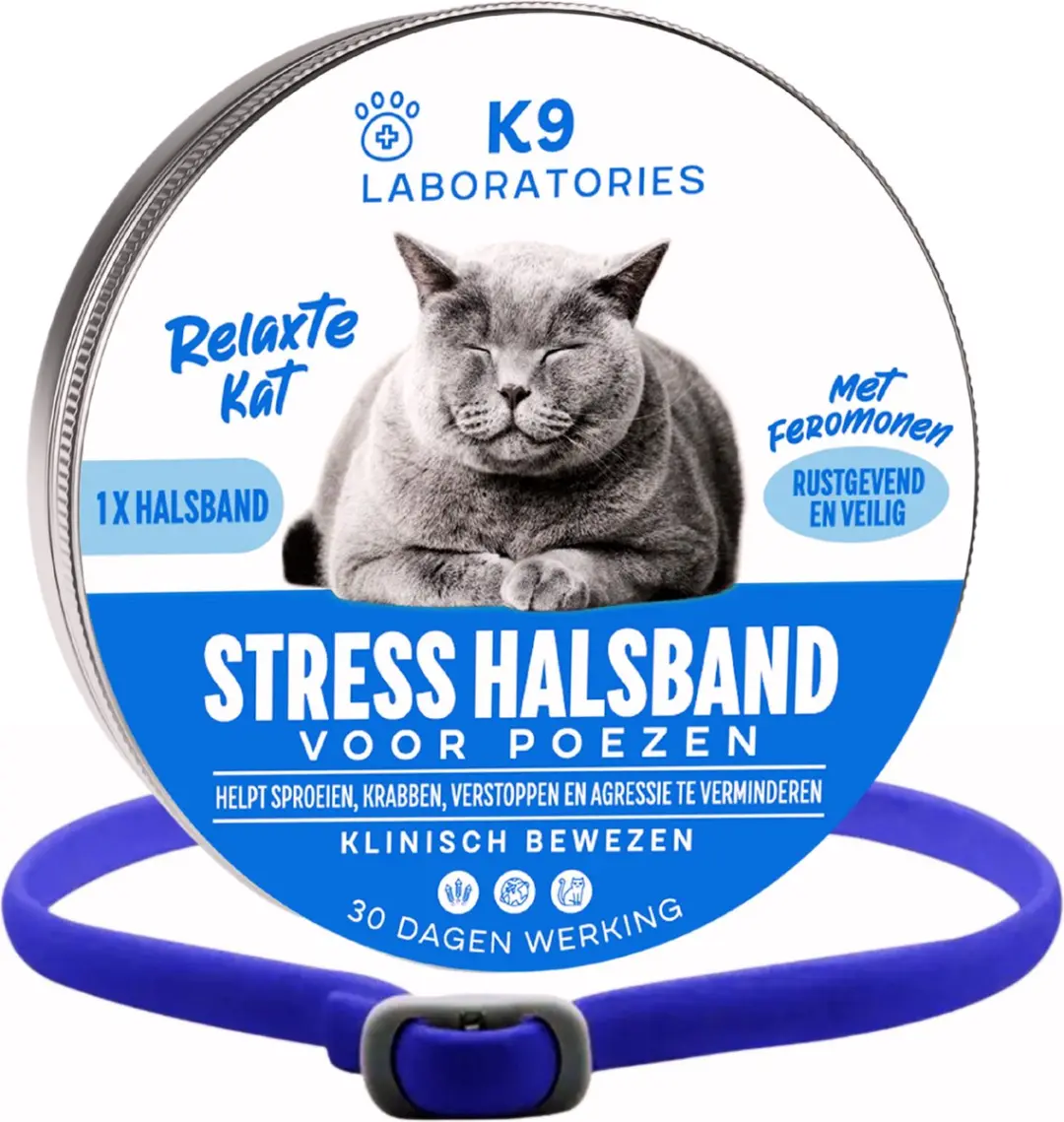 Antistress halsband kat Blauw