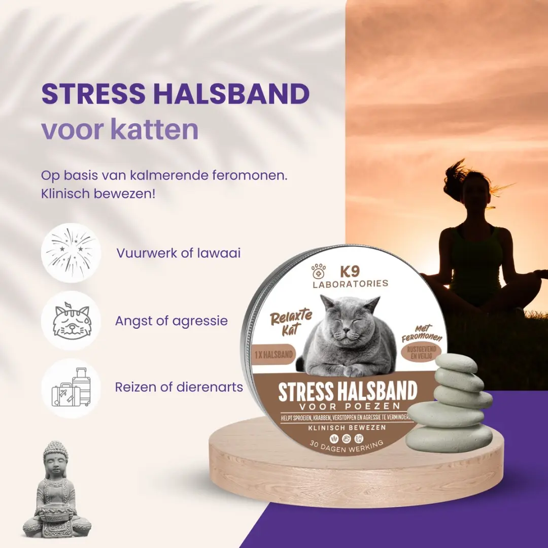 K9 Laboratories Antistress Halsband Kat - Feromonen - 4cl - afbeelding 2 van 5
