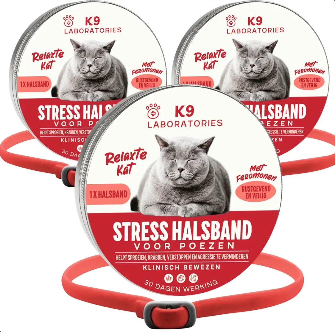 Antistress halsband kat Rood