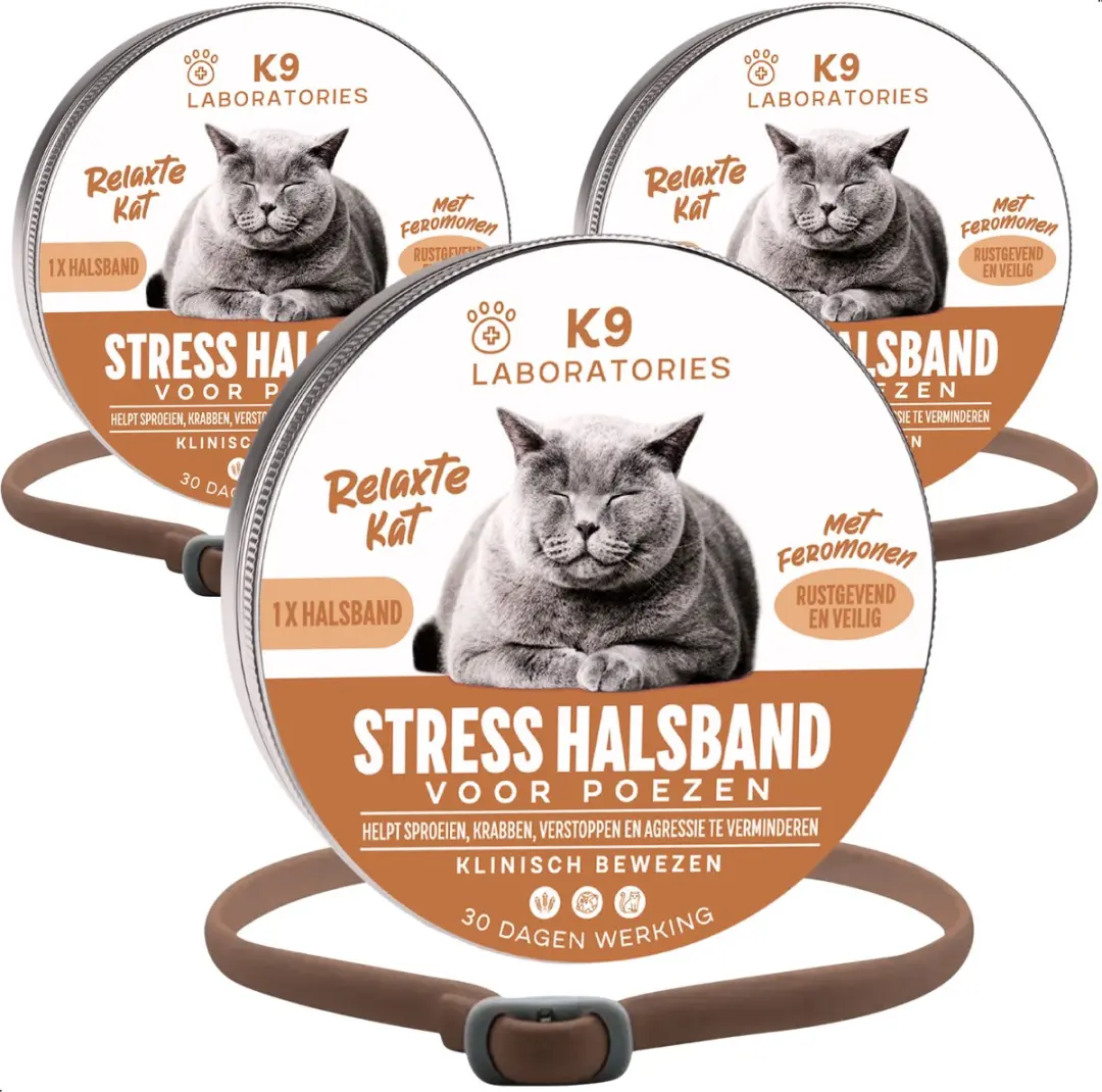 Antistress halsband kat Bruin