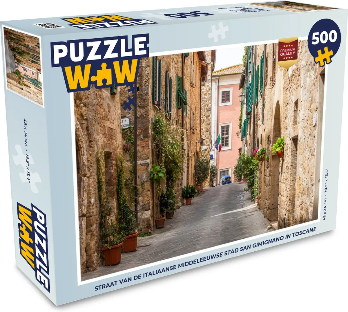 PuzzleWow Straat San Gimignano Legpuzzel 500 Stuks