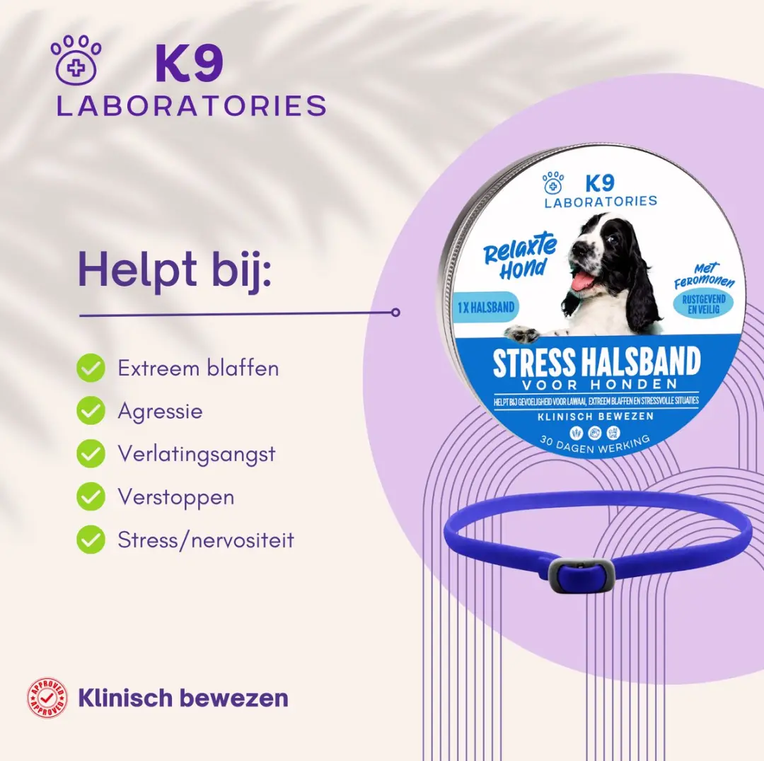 K9 Laboratories Antistress Halsband Hond Blauw - afbeelding 3 van 5