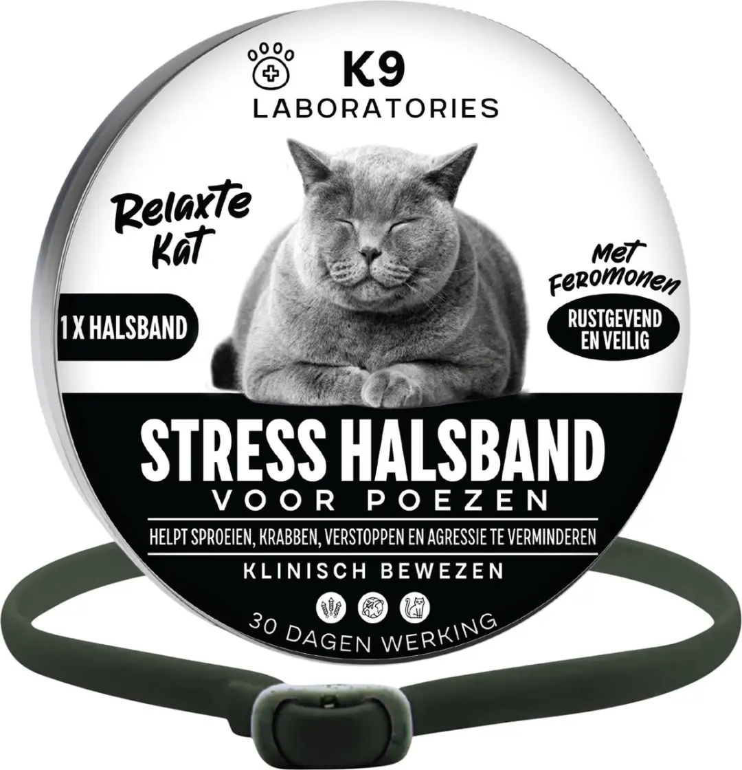 Antistress halsband kat Zwart
