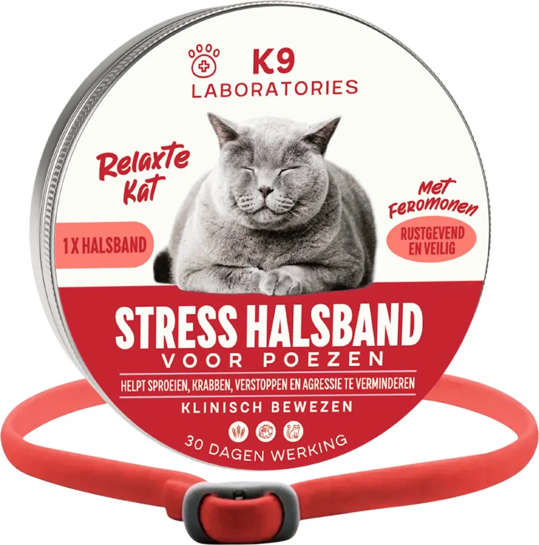 Antistress halsband kat Rood