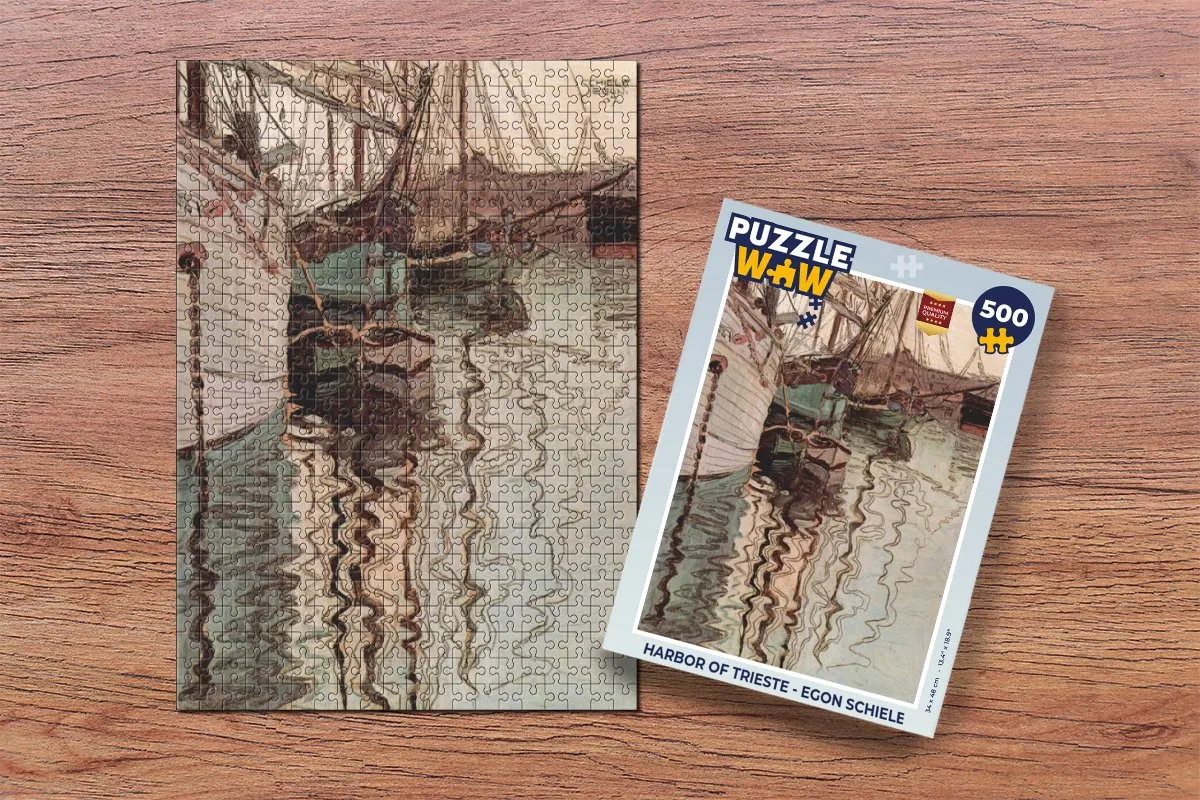 PuzzleWow Egon Schiele Harbor of Trieste Legpuzzel 500 Stuks - Multicolor