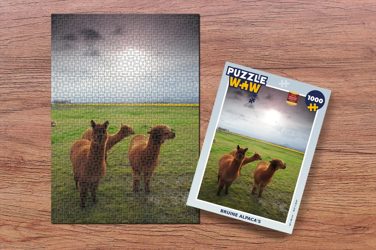 PuzzleWow Alpaca's Legpuzzel 1000 Stuks - Multicolor