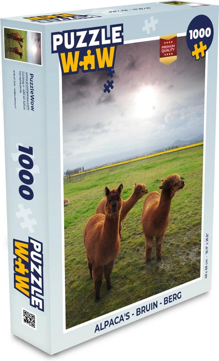 PuzzleWow Alpaca's Legpuzzel 1000 Stuks