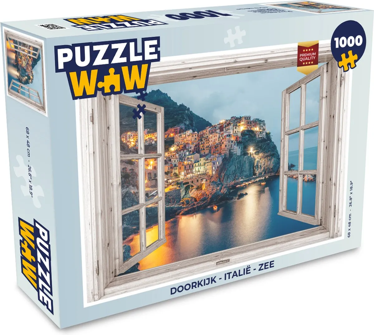 PuzzleWow Doorkijk Italië Zee Legpuzzel 1000 Stuks