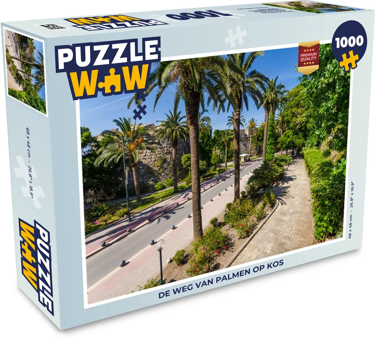 PuzzleWow De weg van Palmen op Kos Legpuzzel 1000 Stuks - Multicolor