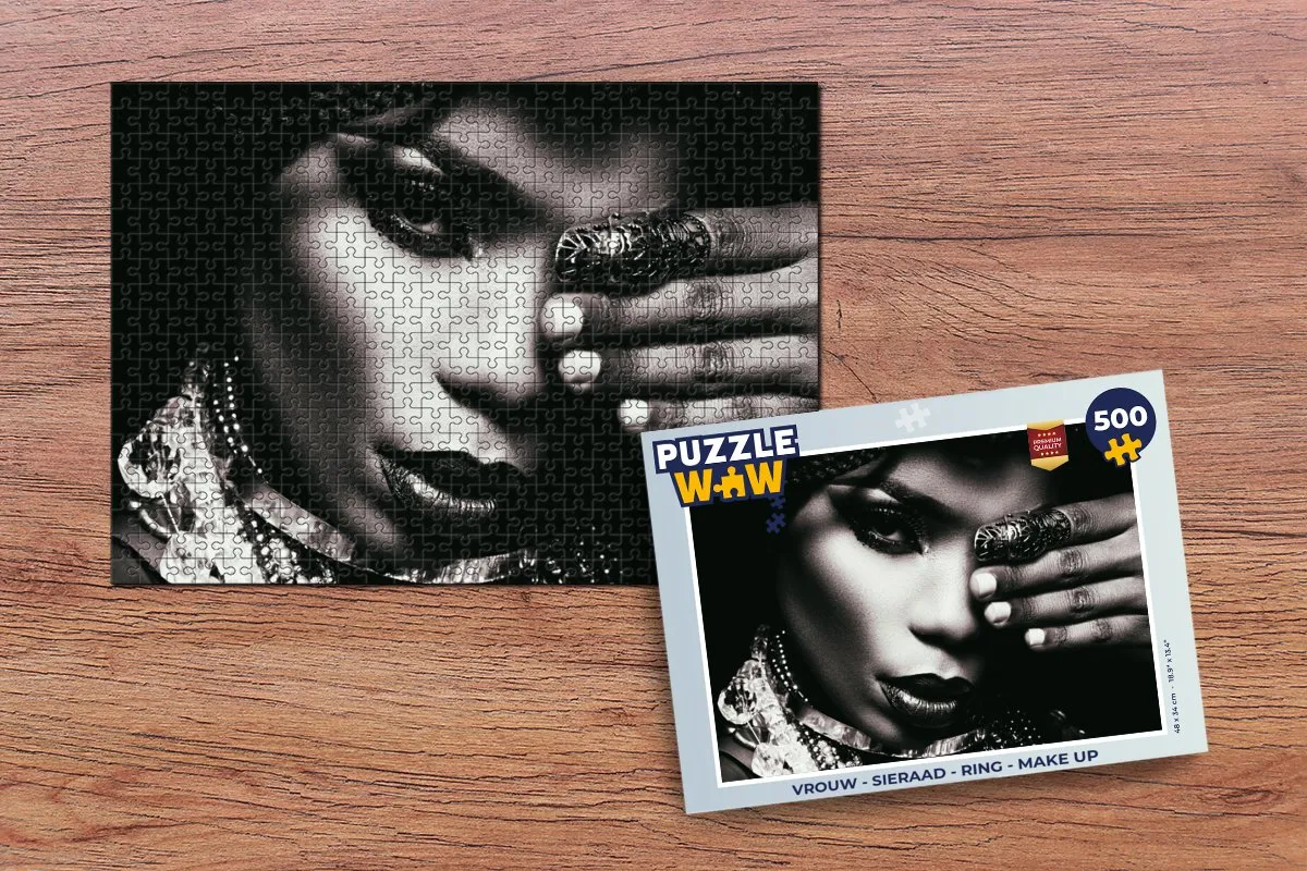 PuzzleWow Ring & Make-up Puzzel 500 Stuks - Multicolor