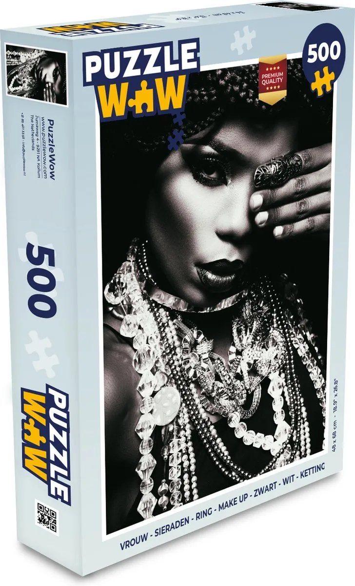 PuzzleWow Ring & Make-up Puzzel 500 Stuks - Multicolor