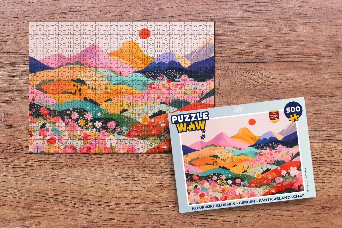 PuzzleWow Kleurrijke Bloemen Legpuzzel 500 Stuks