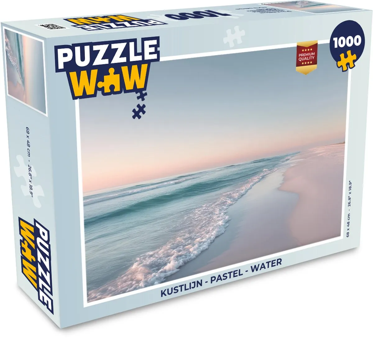 PuzzleWow Kustlijn Pastel Water Puzzel