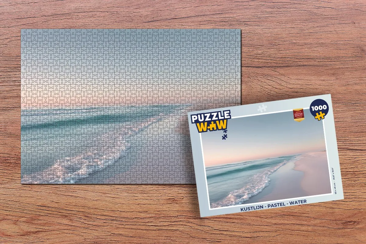 PuzzleWow Kustlijn Pastel Water Puzzel - 1000 Stuks