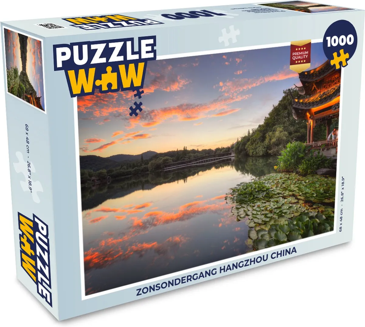 PuzzleWow Legpuzzel Zonsondergang Hangzhou China 1000 Stuks