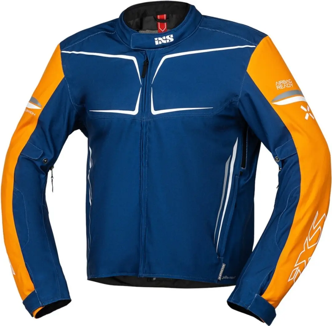 IXS TS-Pro ST+ Waterdichte Blauw Oranje Textiele Motorjas