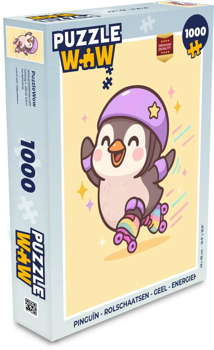 PuzzleWow Pinguïn Rolschaatsen Legpuzzel 1000 Stuks