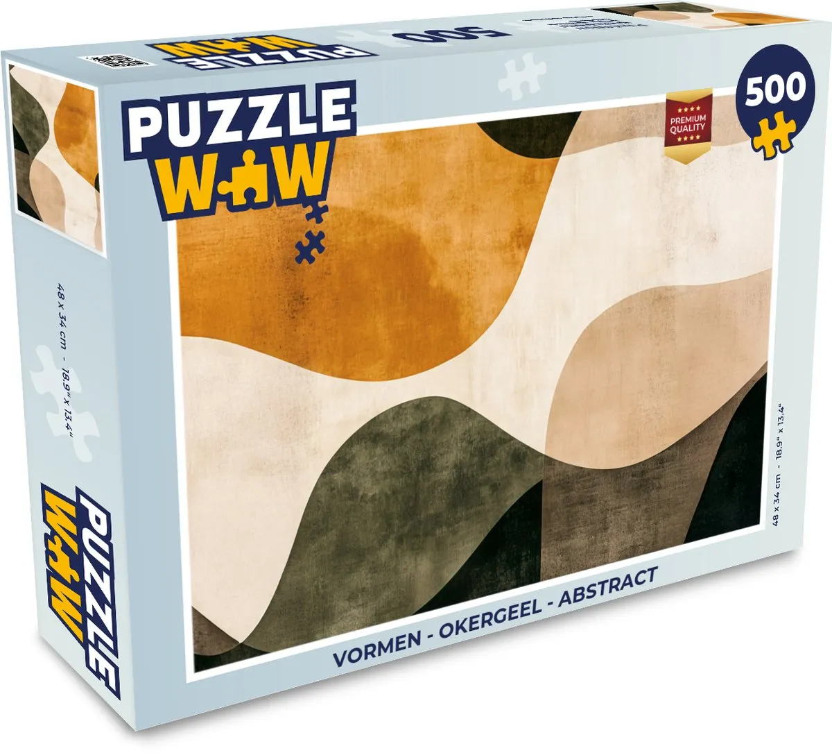 PuzzleWow Abstract Legpuzzel 500 Stuks - Okergeel