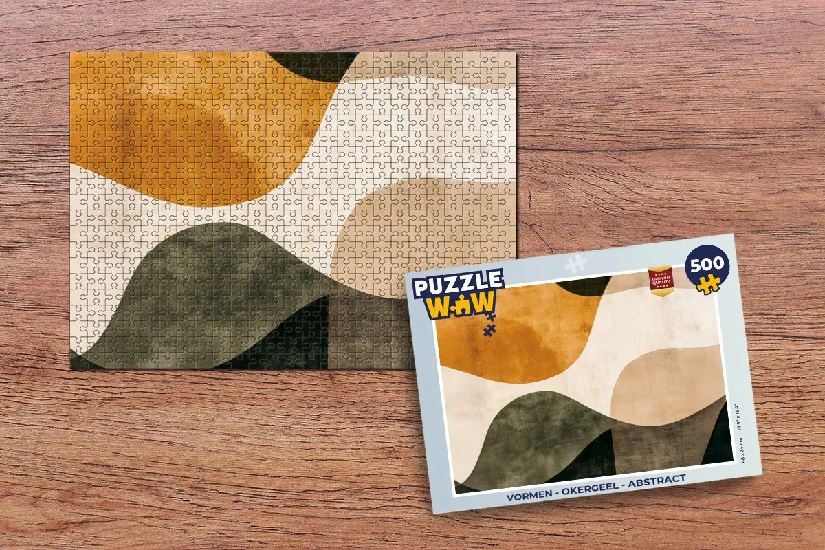 PuzzleWow Abstract Legpuzzel 500 Stuks - Okergeel