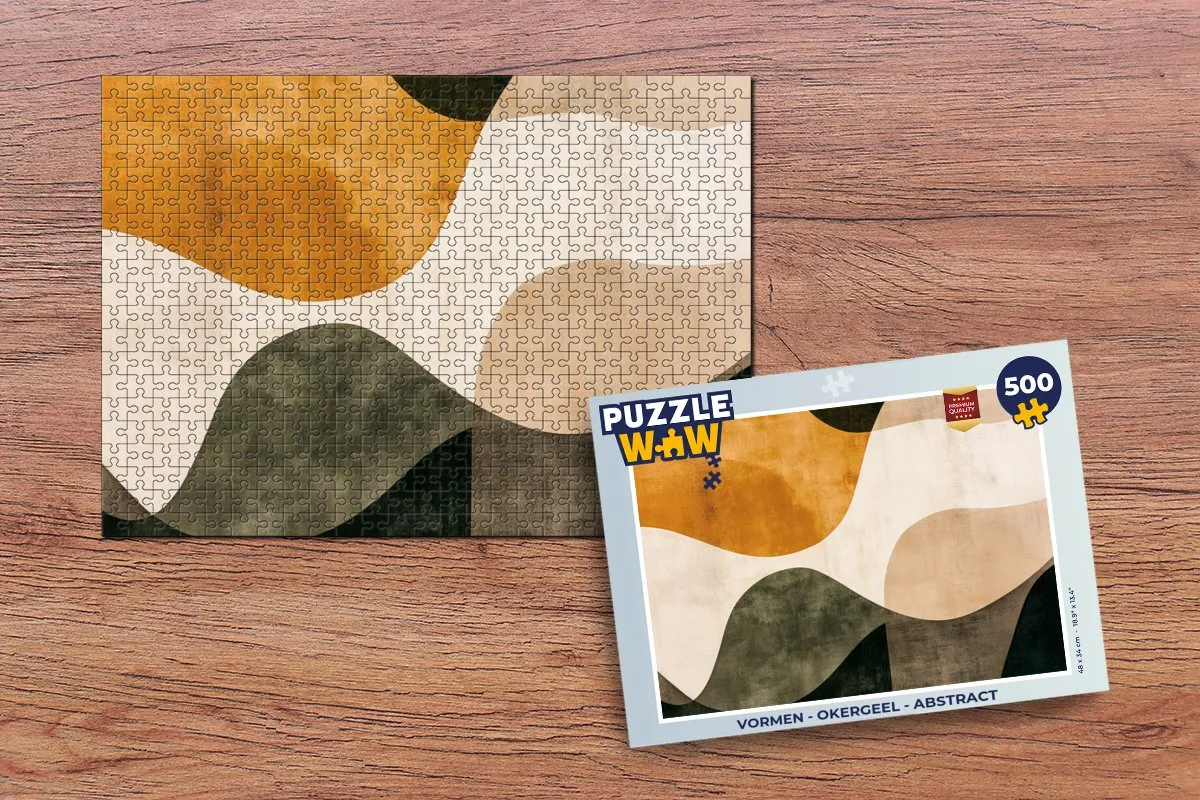 PuzzleWow Abstract Legpuzzel 500 Stuks - Okergeel