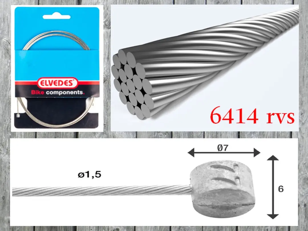 Elvedes Voorremkabel Weinmann 900mm RVS - afbeelding 2 van 6
