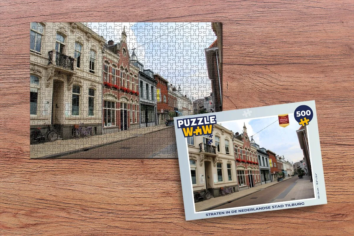 PuzzleWow Tilburg Straat Puzzel 500 Stuks - Multicolor