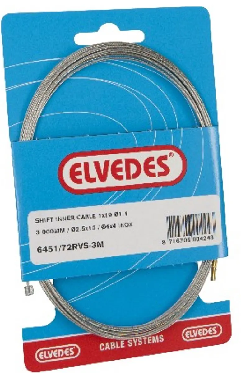 Elvedes Schakel binnenkabel 2250mm RVS ø1,1mm N/N-nippel