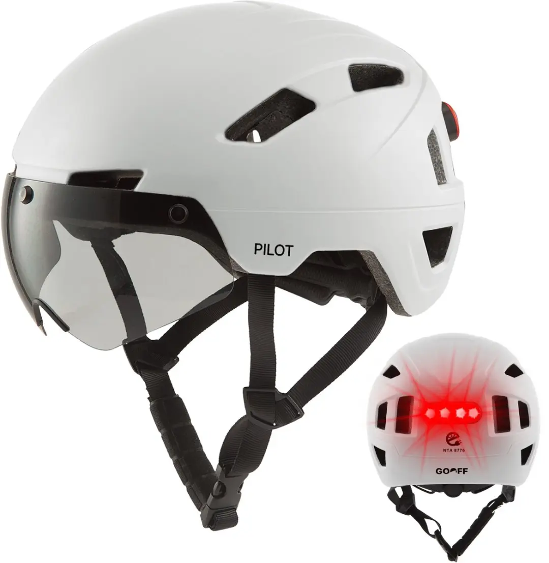 GOOFF® Pilot 3-in-1 Snorfiets Helm met Verlichting en Vizier