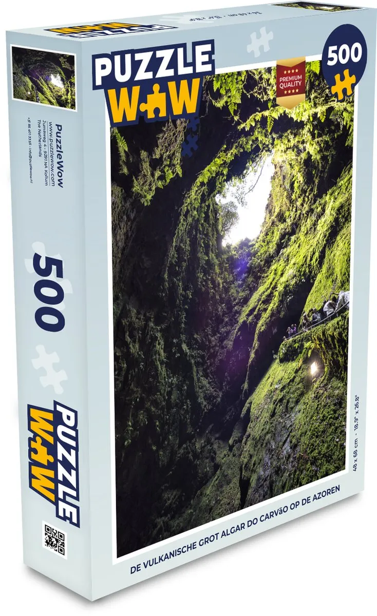 PuzzleWow De vulkanische grot Algar do Carvão Legpuzzel 500 Stuks - Multicolor