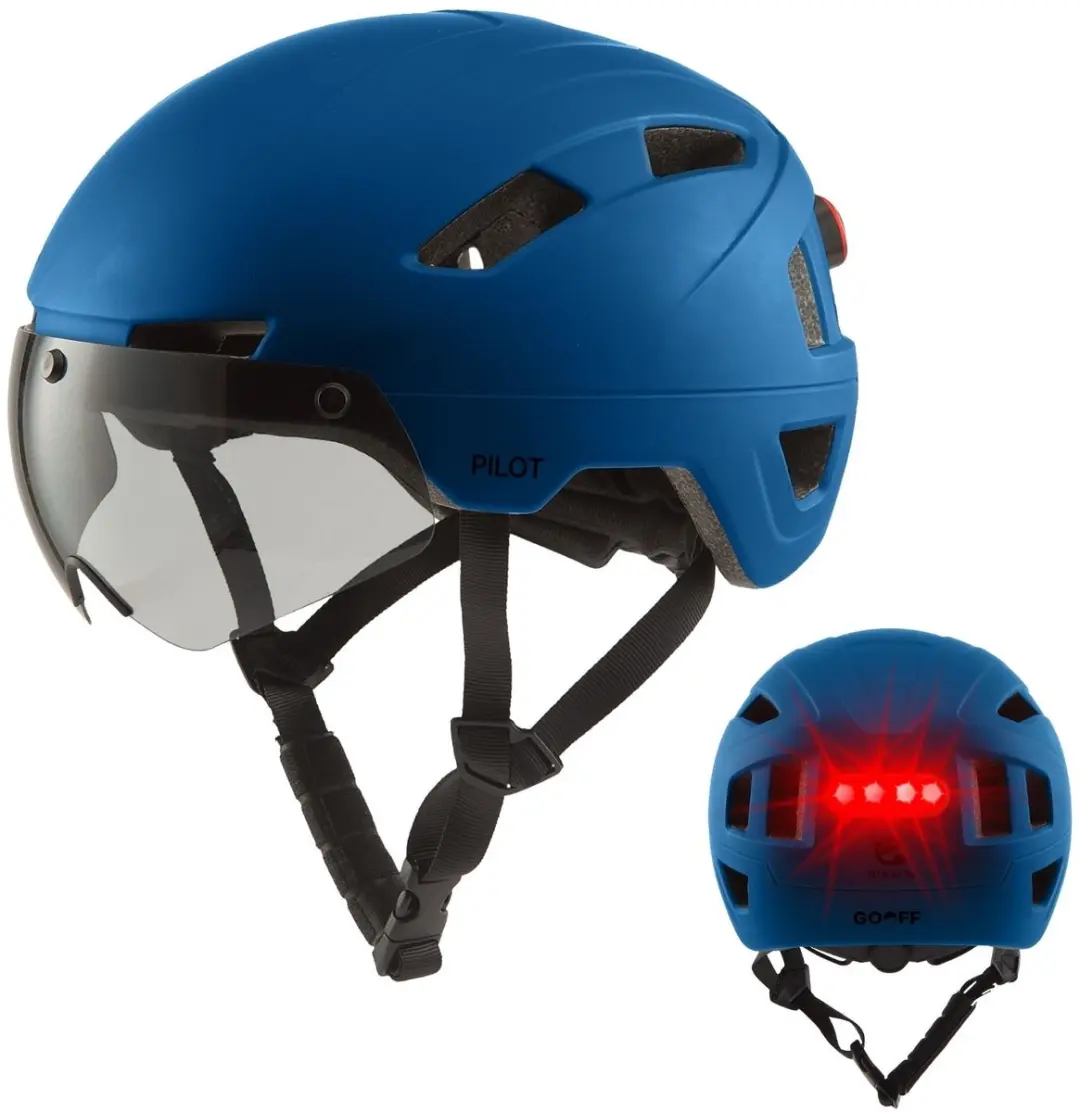 GOOFF® Pilot 3-in-1 Snorfiets Helm met Verlichting en Vizier