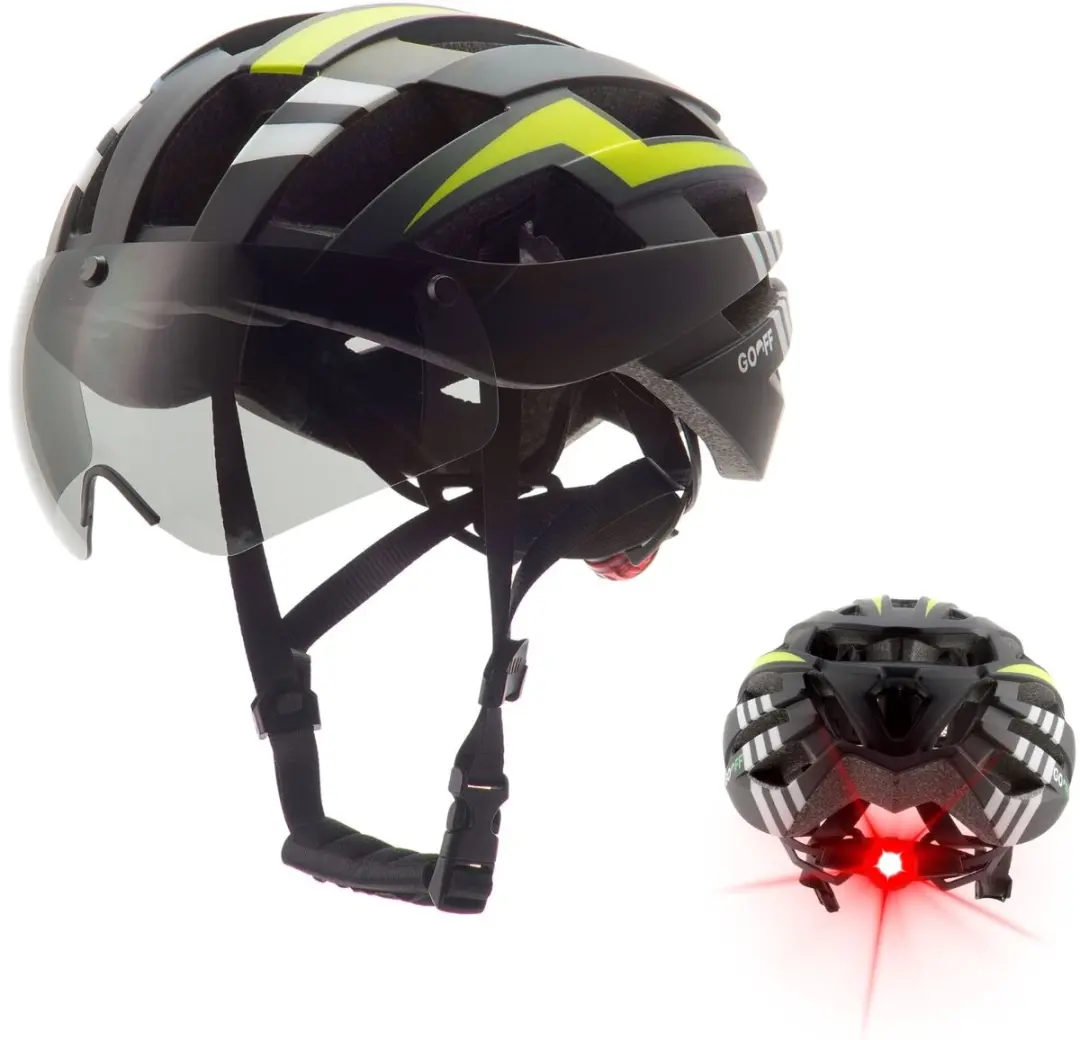 GOOFF® Blitz Fietshelm met Vizier en Verlichting