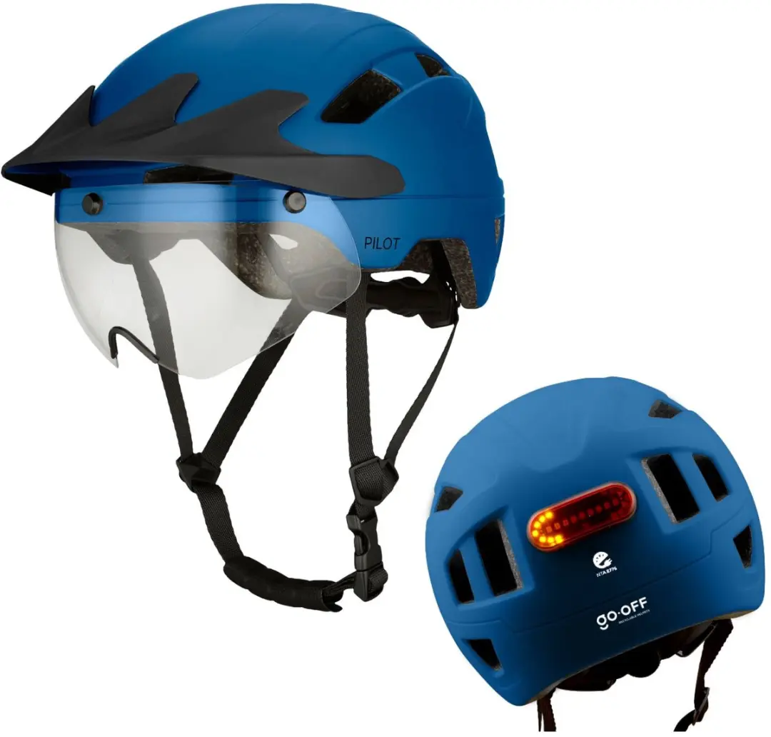 GOOFF® Pilot 4-in-1 Snorfiets Helm met Verlichting en Vizier