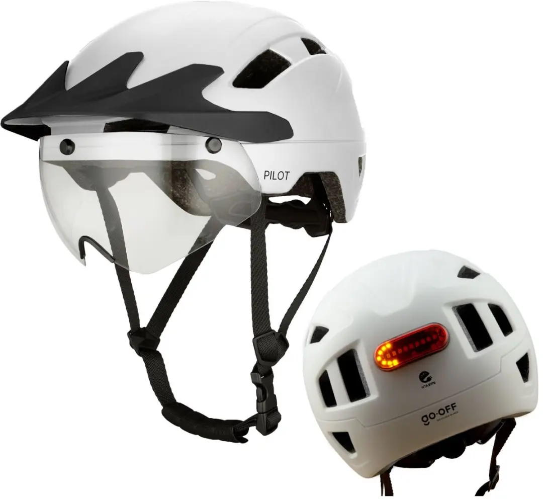 GOOFF® Pilot 4-in-1 Snorfiets Helm met Verlichting en Vizier
