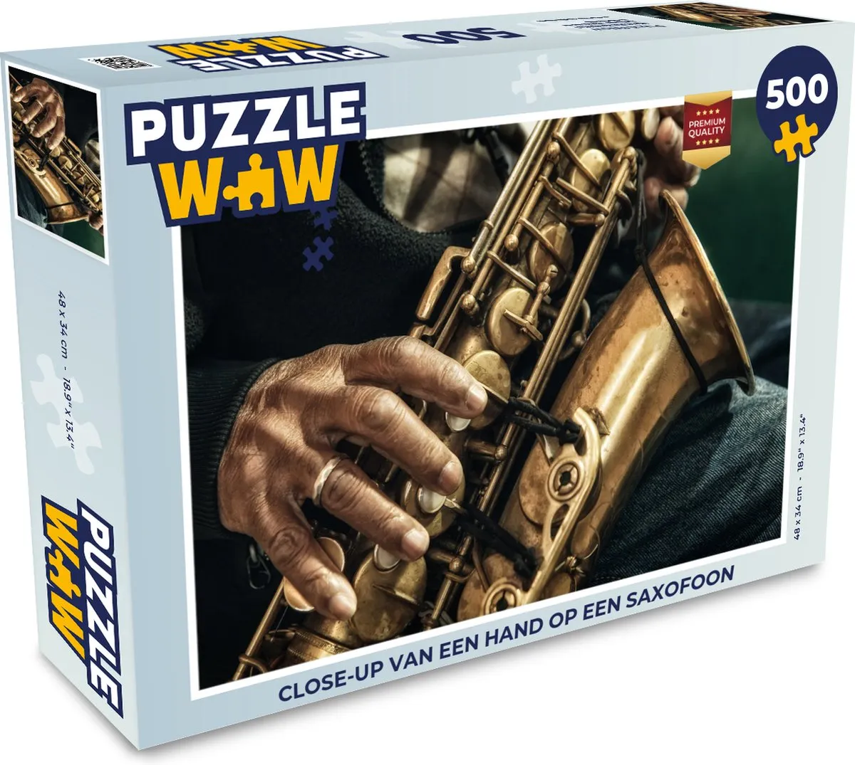 PuzzleWow Legpuzzel Close-up Saxofoon 500 Stuks
