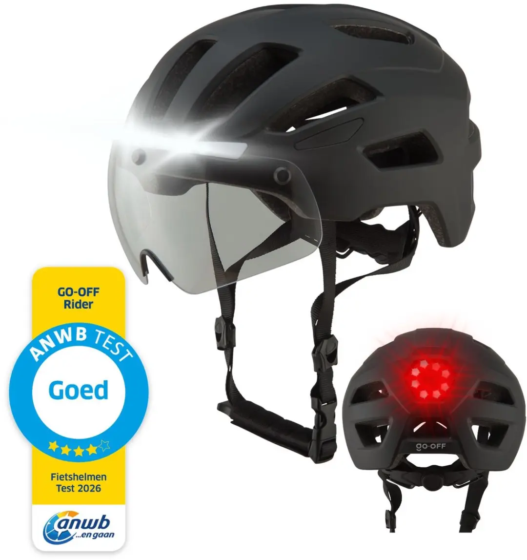 GOOFF® RIDER Fietshelm met Vizier en Verlichting