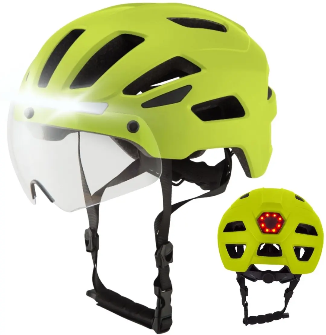 GOOFF® RIDER Fietshelm met Vizier en Verlichting