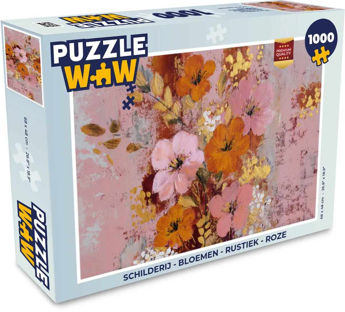 PuzzleWow Roze Bloemen Legpuzzel 1000 Stuks