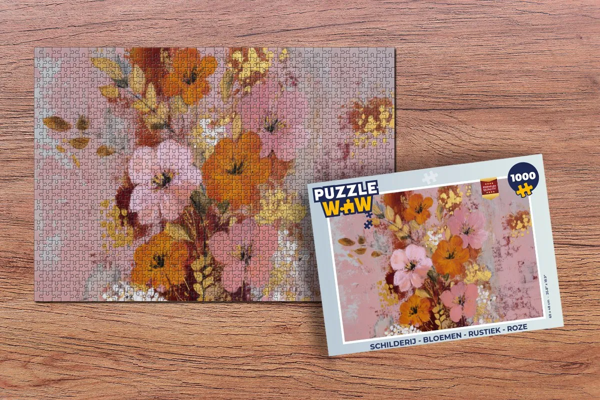 PuzzleWow Roze Bloemen Legpuzzel 1000 Stuks