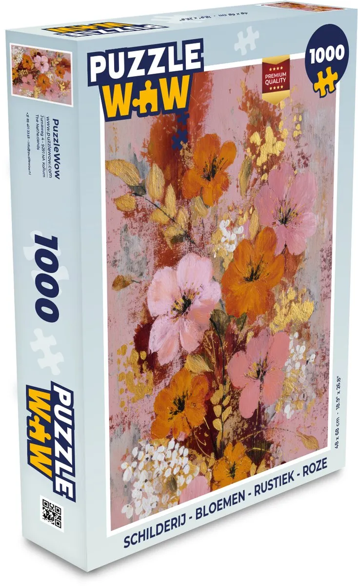 PuzzleWow Roze Bloemen Legpuzzel 1000 Stuks