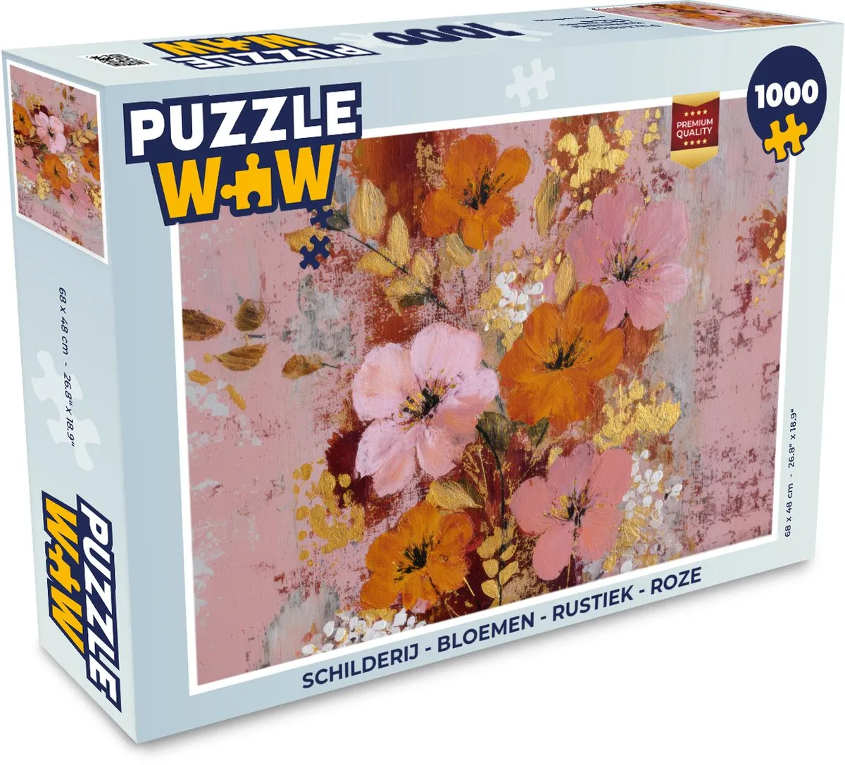 PuzzleWow Roze Bloemen Legpuzzel 1000 Stuks