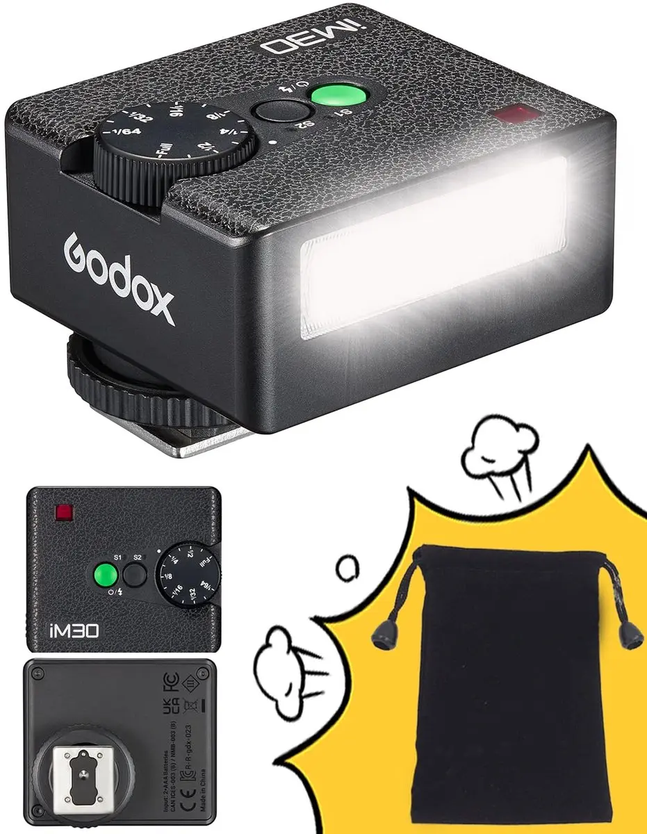 Godox iM30 iFlash Cameraflitser, Compatibel met Canon, Nikon, Sony, Fujifilm, Ol