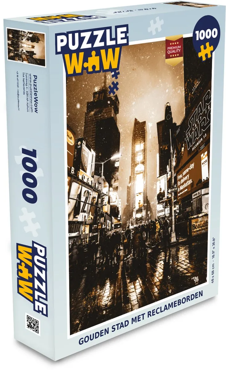 PuzzleWow Gouden Stad Legpuzzel 1000 Stuks