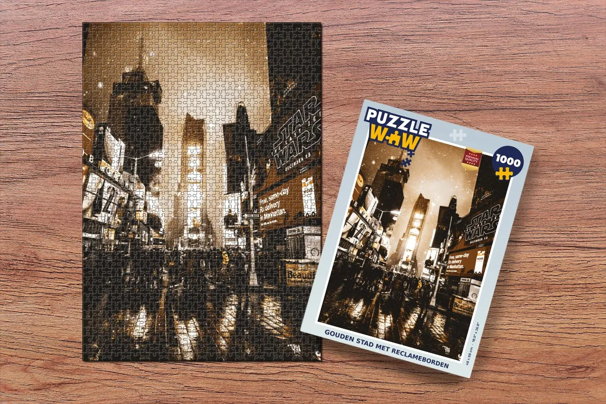 PuzzleWow Gouden Stad Legpuzzel 1000 Stuks - Multicolor