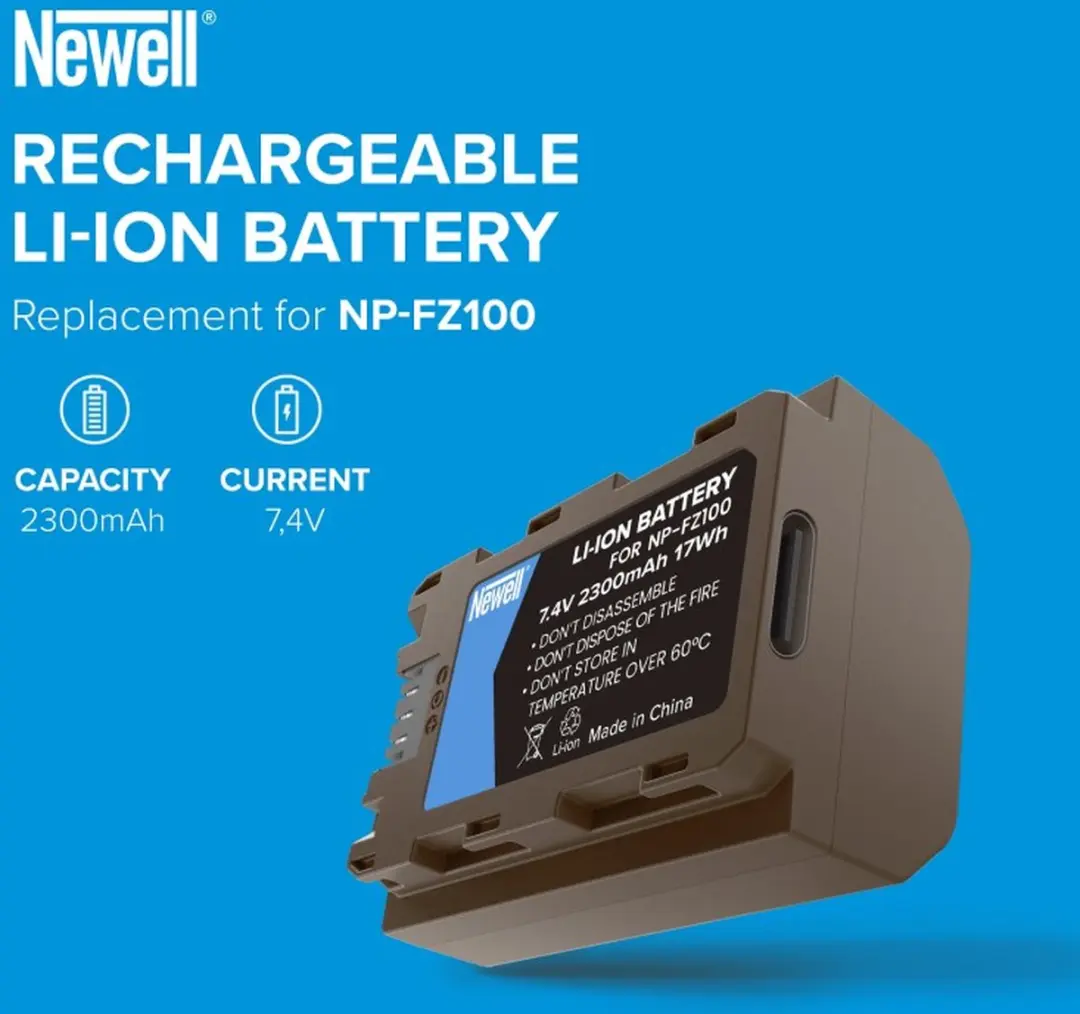 Newell NP-FZ100 Accu USB-C 2300mAh - voor Sony - afbeelding 3 van 6