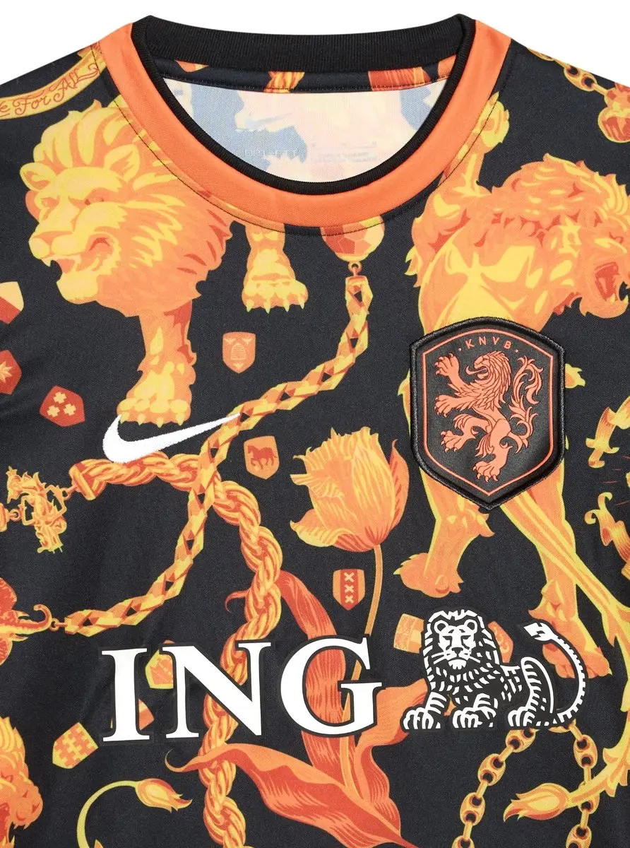 Nike Prematch Voetbalshirt Kids 152 - Oranje/Zwart