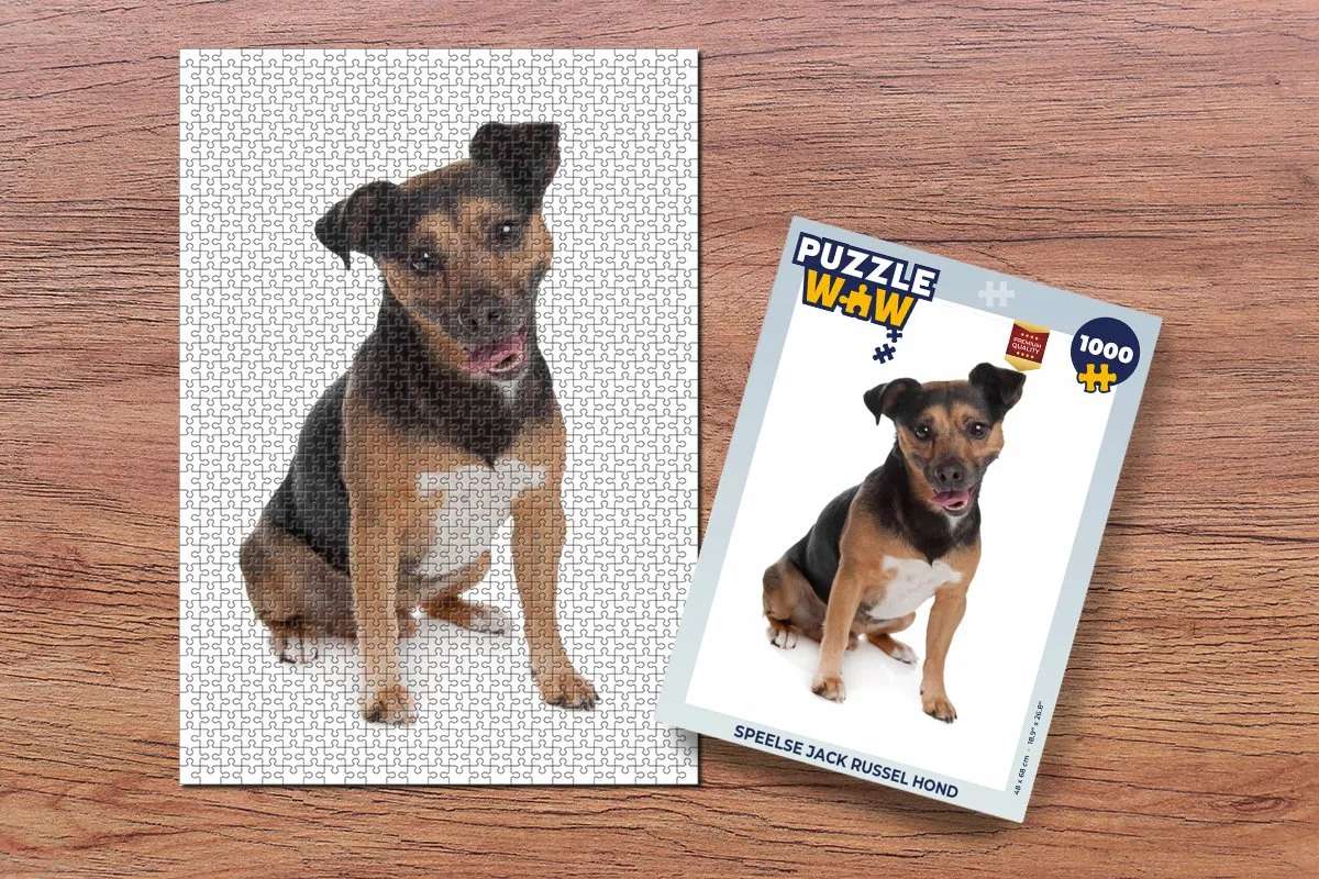 PuzzleWow Legpuzzel Speelse Jack Russel 1000 Stuks - Multicolor