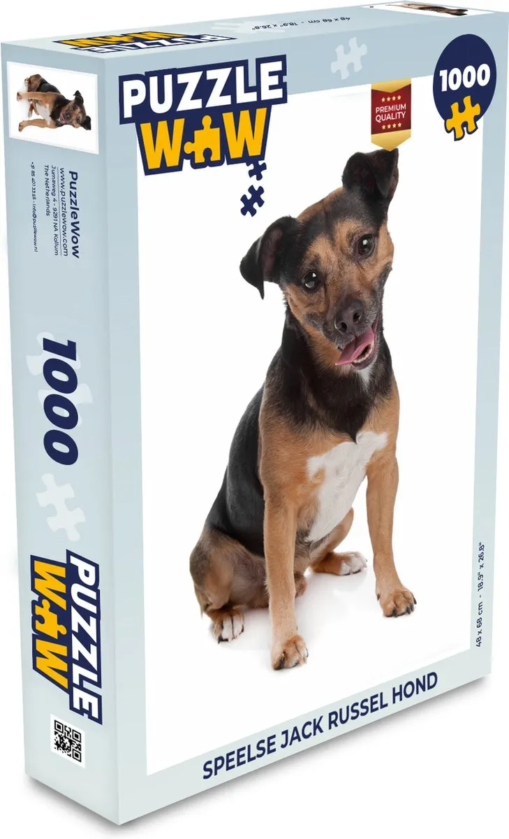 PuzzleWow Legpuzzel Speelse Jack Russel 1000 Stuks