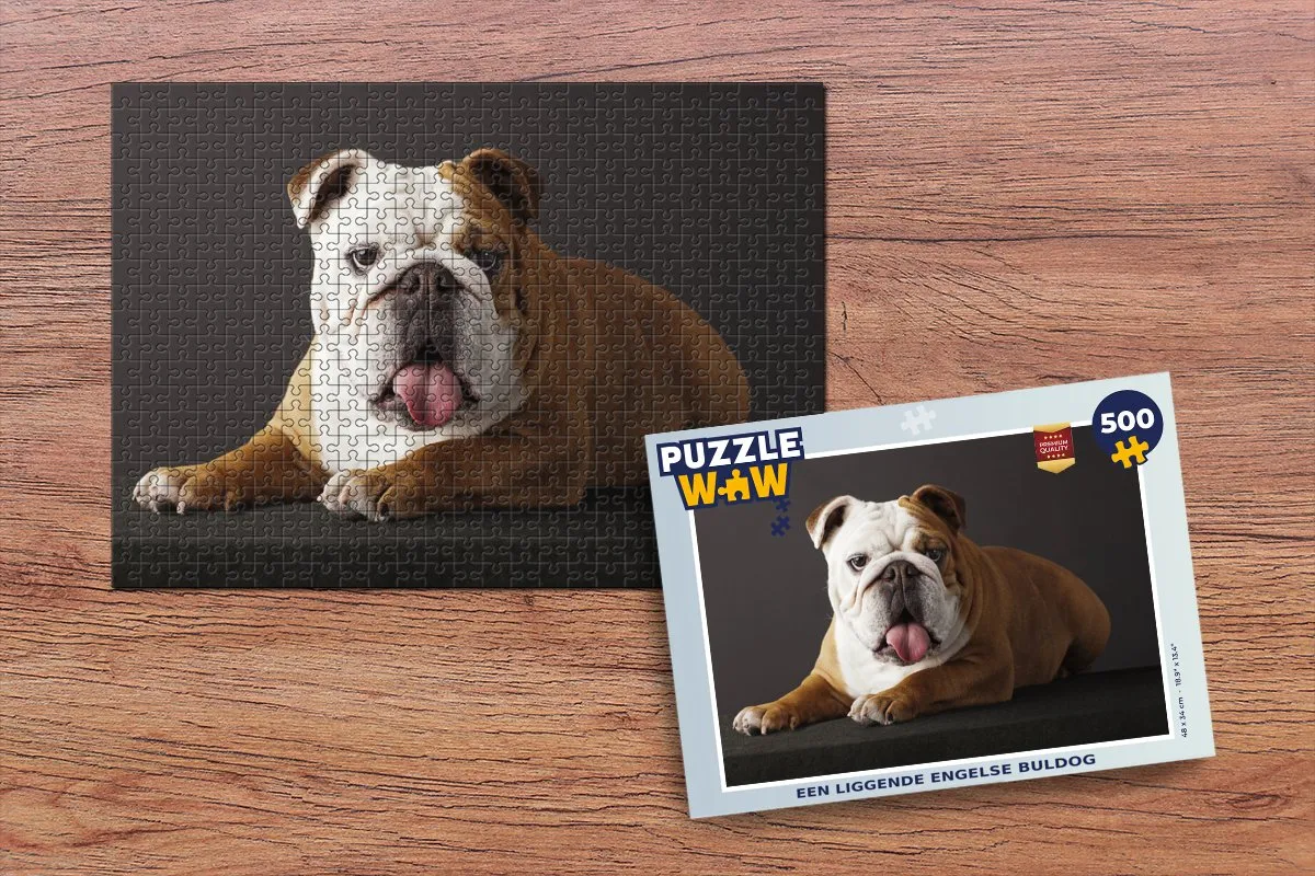 PuzzleWow Bulldog Legpuzzel 500 Stuks - Multicolor