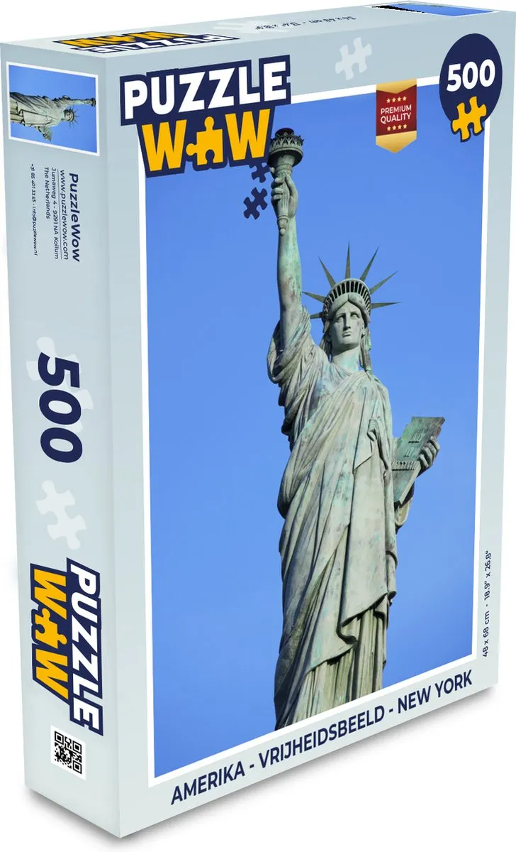 PuzzleWow Amerika Legpuzzel Vrijheidsbeeld 500 Stuks