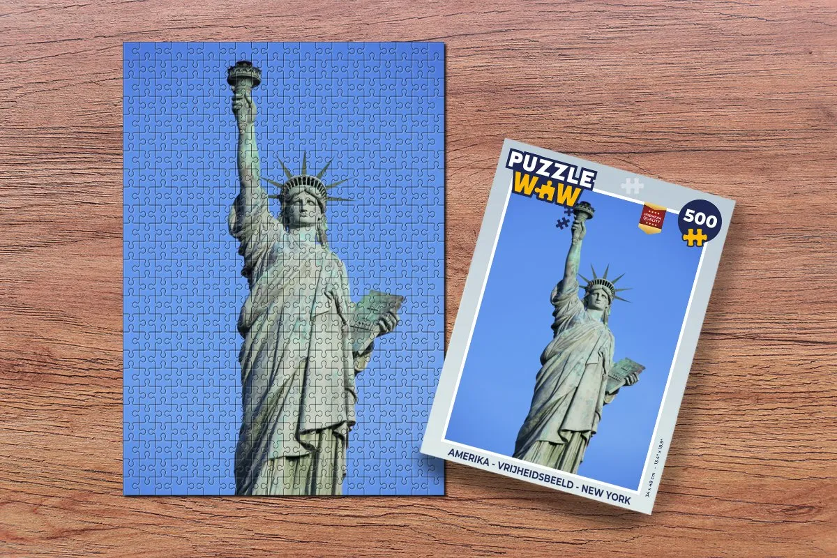 PuzzleWow Amerika Legpuzzel Vrijheidsbeeld 500 Stuks - Multicolor